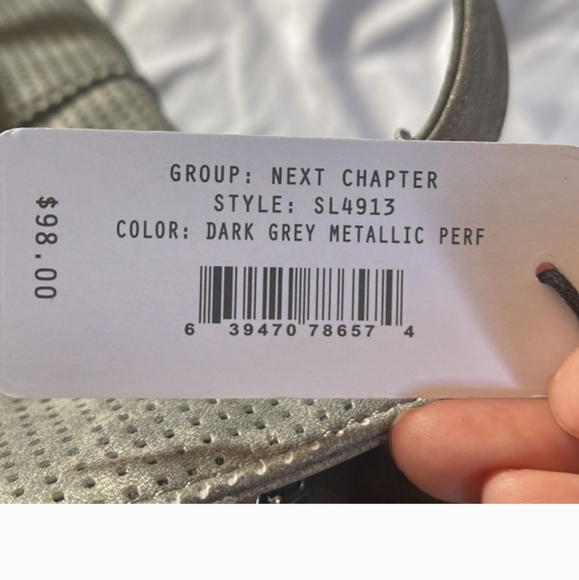 SALE🩶SHE+LO🩶 “NEXT CHAPTER"  CROSSBODY HOBO/Gray Perforated Leather - Picture 10 of 14